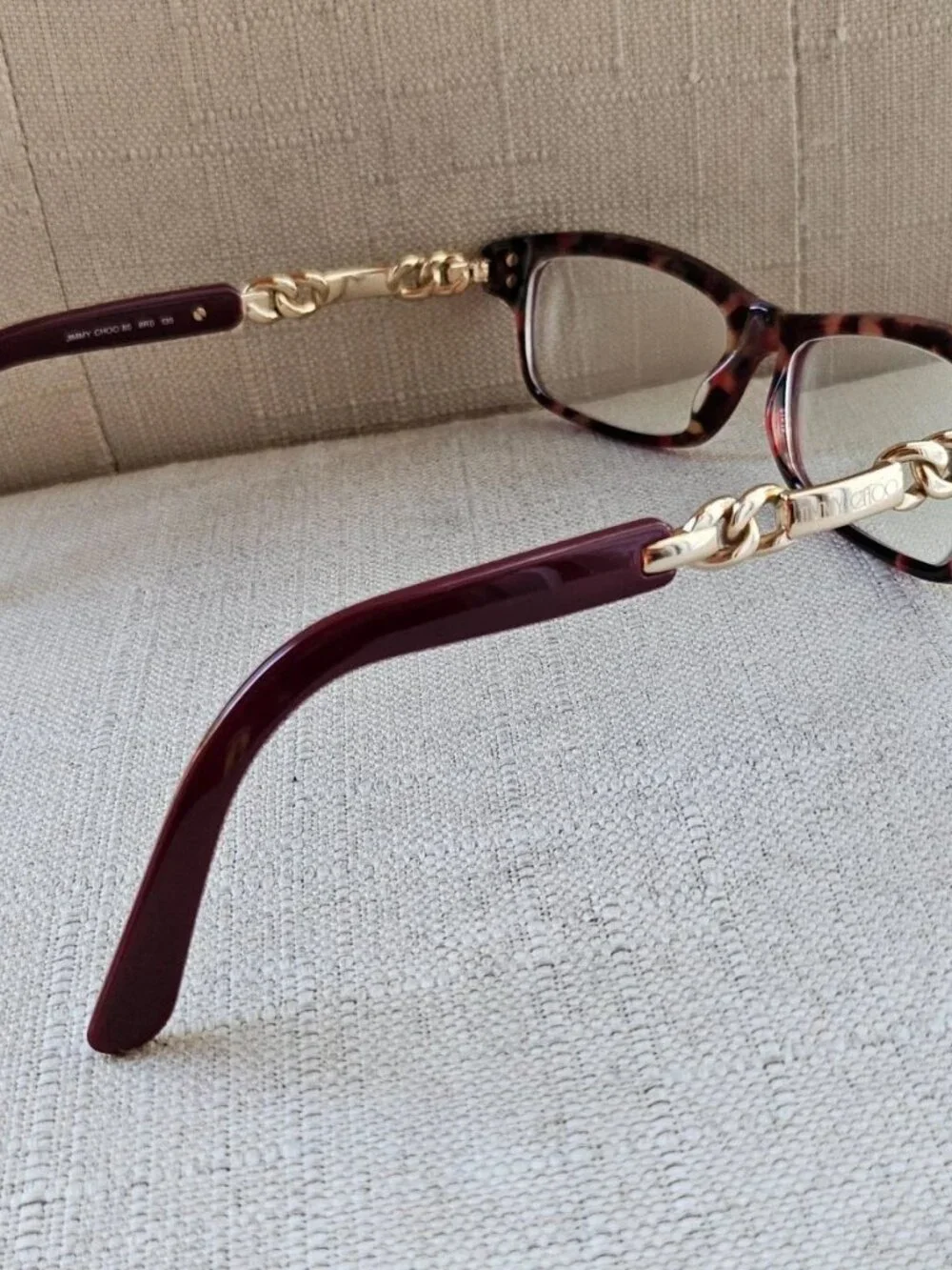 Vintage Jimmy Choo Women Eyeglasses Frame 8RO Eyewear Red Tortoise Glasses Italy